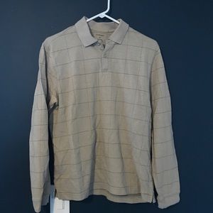 Van Heusen taupe checked polo shirt